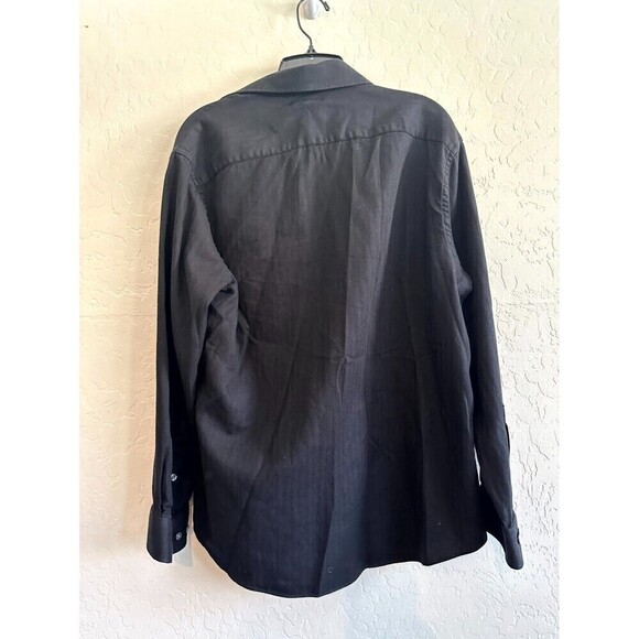 Michael Kors Mens Stretch Slim Fit Button-Up Shirt Mens Size 16.5 32/33 Black - Picture 7 of 16